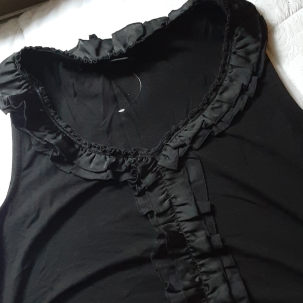 Black Ruffle Tank Top - Picture 3 of 3
